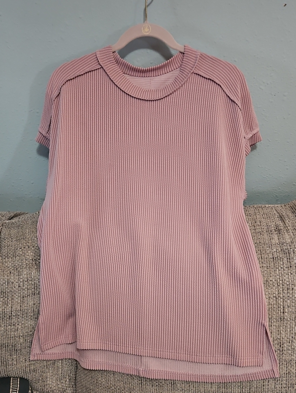 Sleeveless Ribbed Top in Dusty Pink